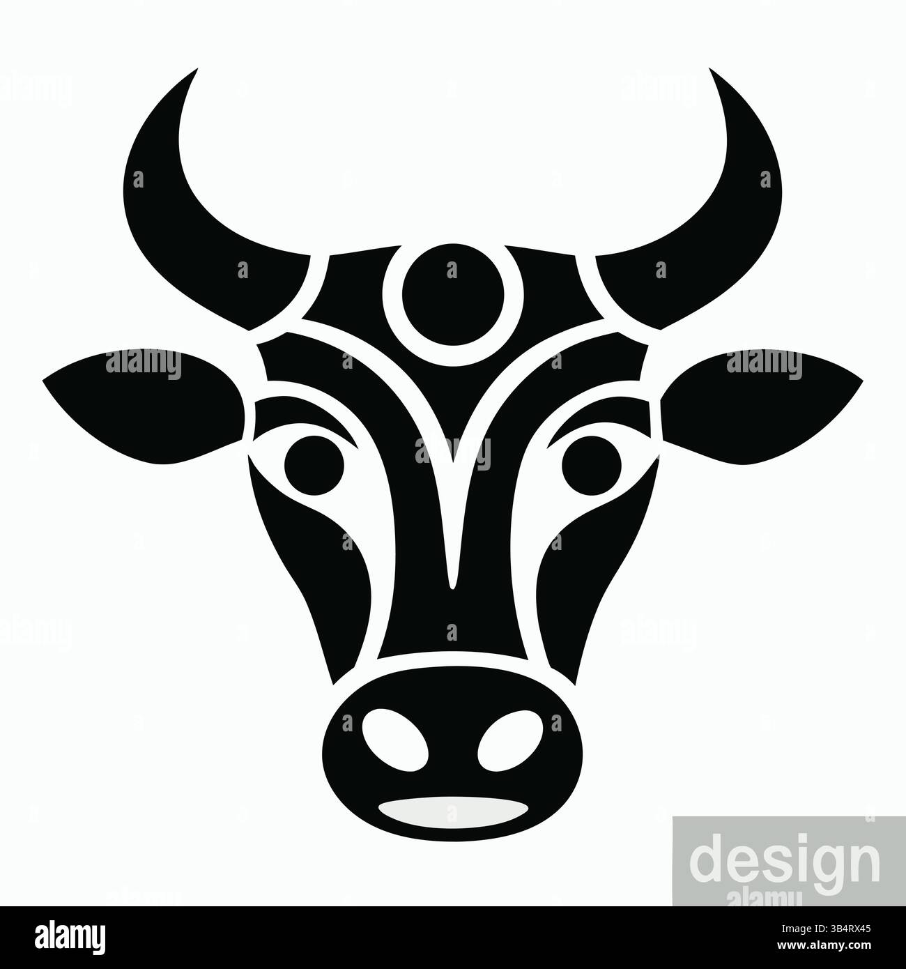 Stylized Black and White Cow Head Silhouette - Farm Animal Vector Icon  Stock Vector Image \u0026 Art - Alamy, image size:1300x1390
