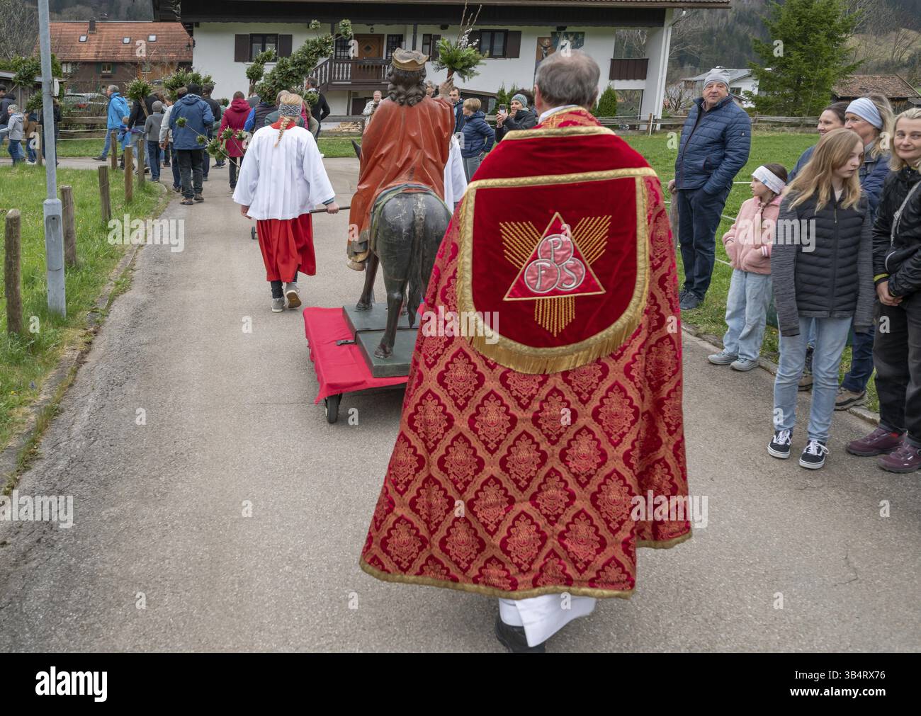 Start of the Palmesel procession, tradition since the 15th century, Bad ...