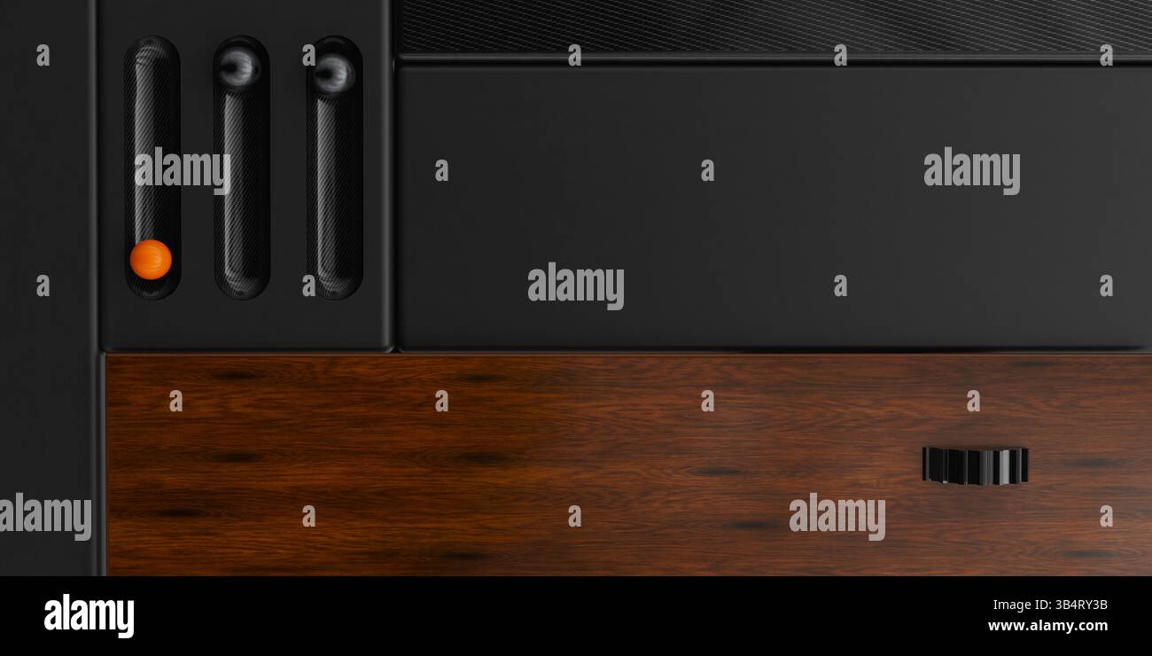 Abstract dashboard controller with knobs. Control panel. technology ...