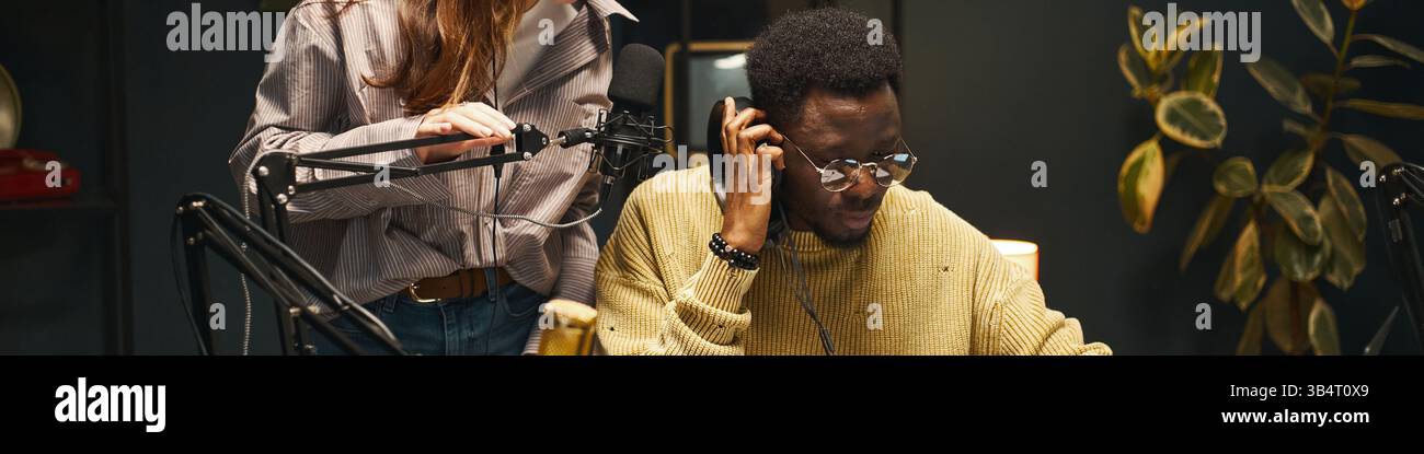 Colleagues Working In Recording Studio Stock Photo