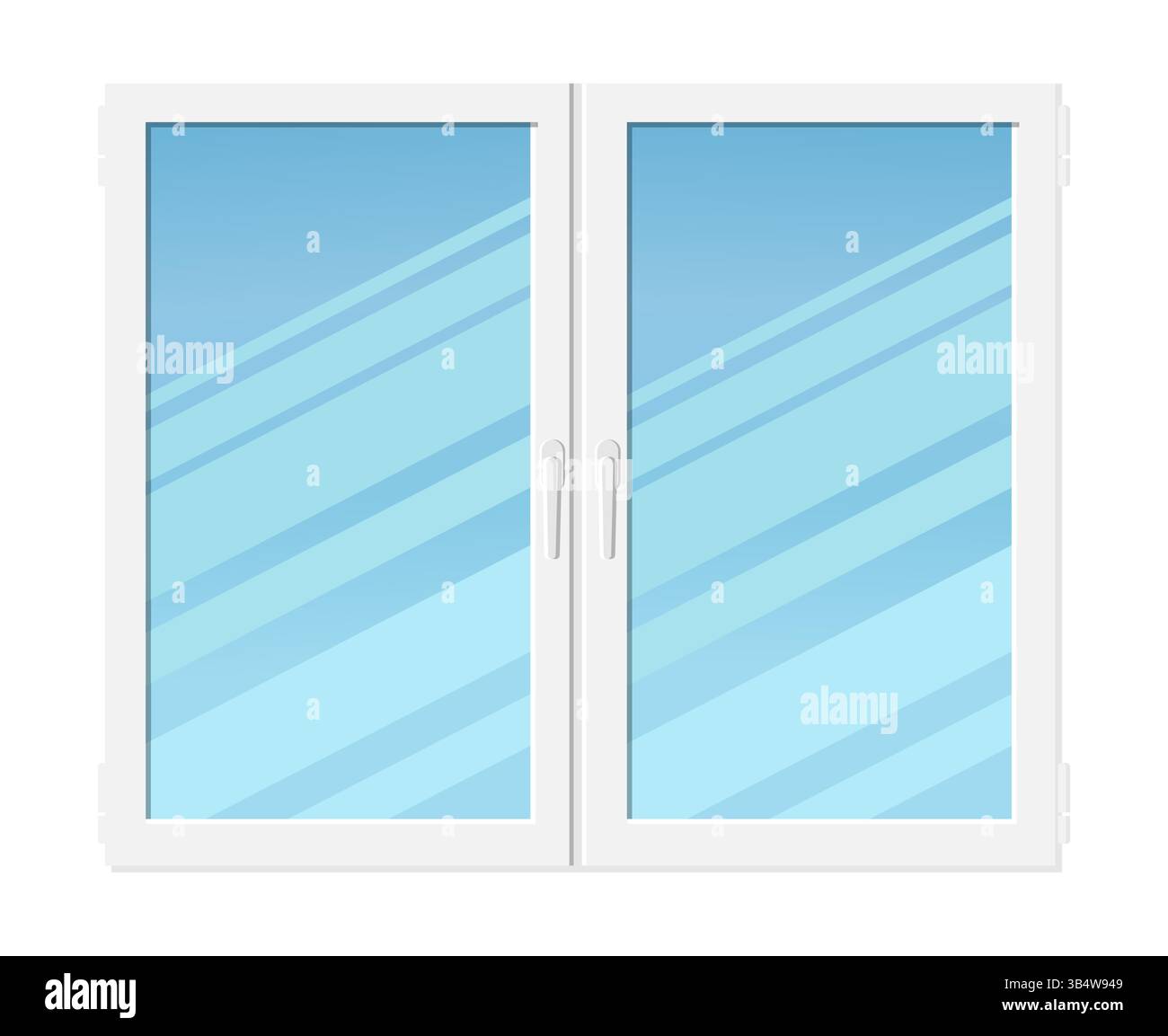 Plastic double casement window isolated on white background. Vector illustration Stock Vector