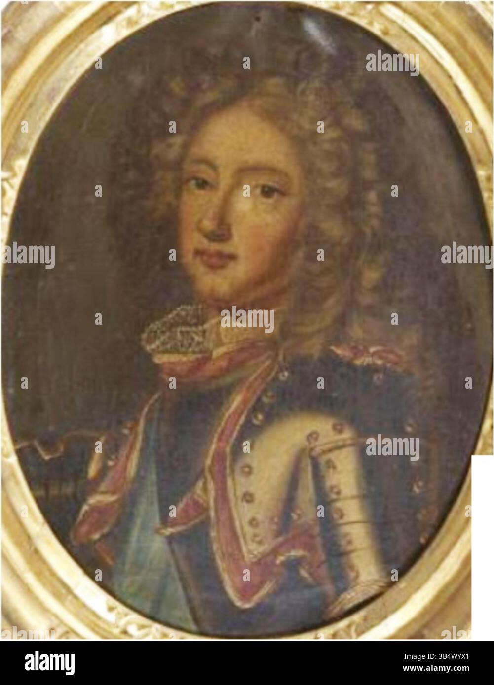 This presumed portrait of Louis, Dauphin of France, Duke of Burgundy, painted by an unidentified artist at the turn of the 17th/18th century, represents a member of the French royal family in a classical European style of portraiture. Stock Photo