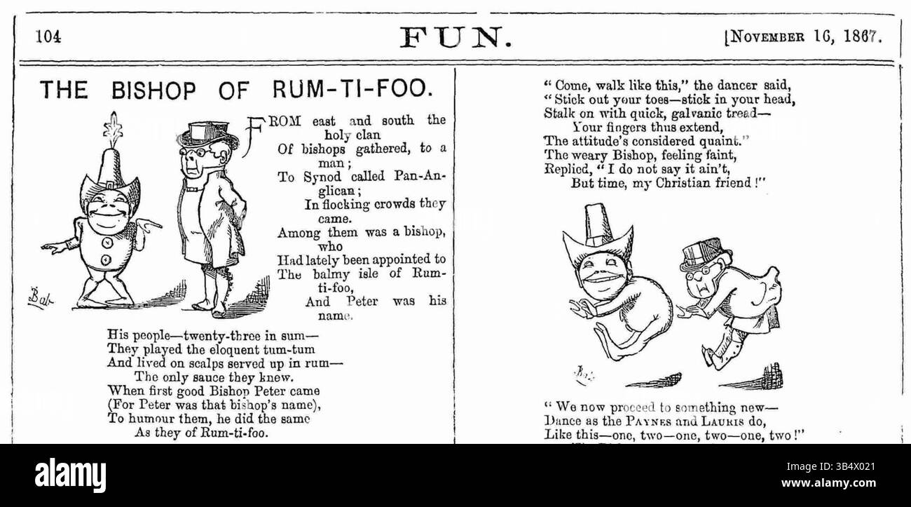 This 1867 page from 'Fun' magazine, written by W.S. Gilbert, showcases ...