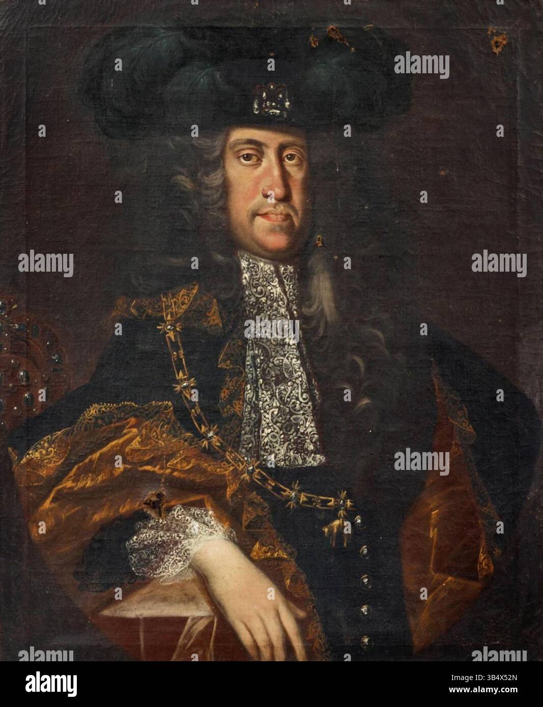 This oil painting, created between 1700 and 1750, depicts Emperor ...