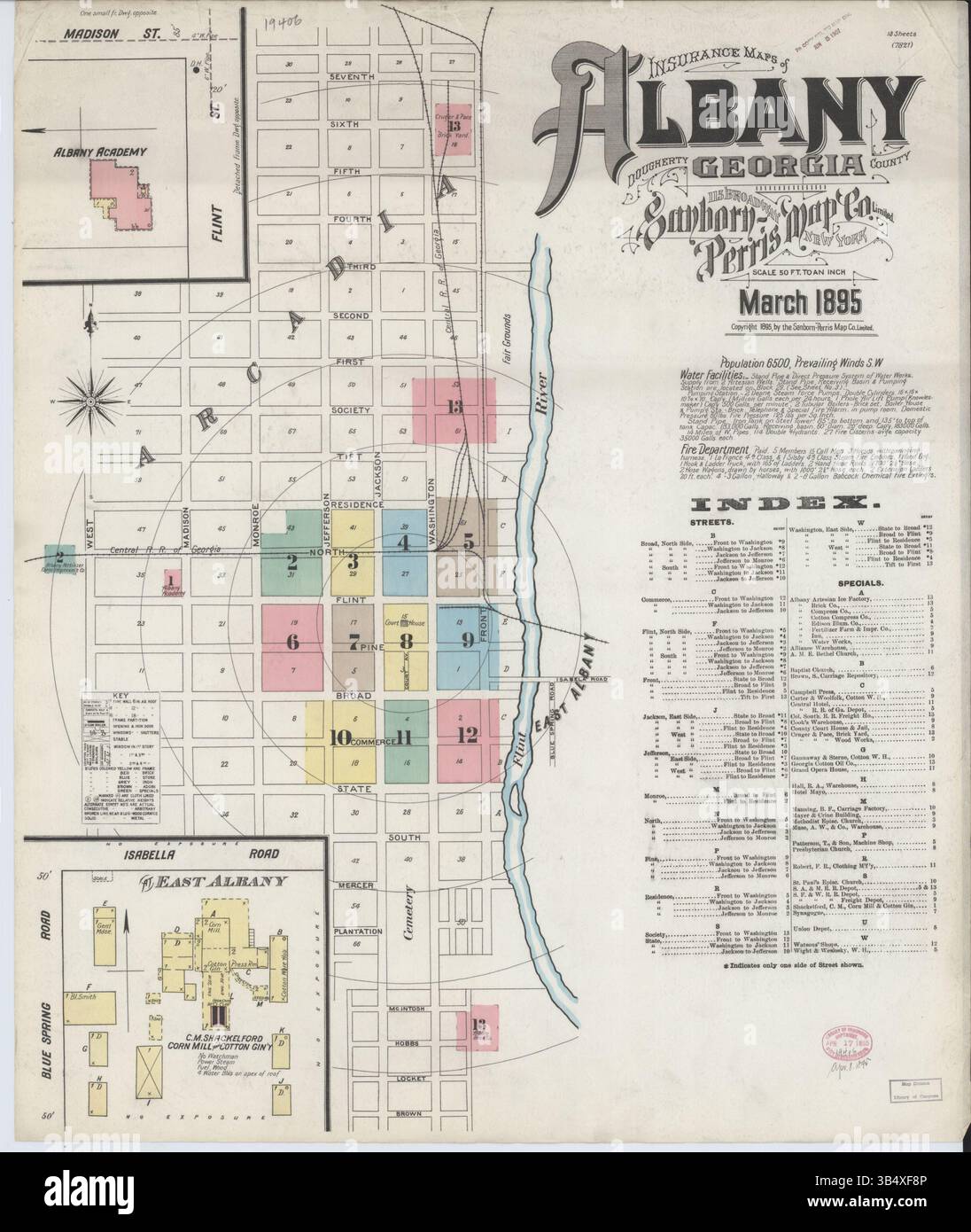 This Sanborn Fire Insurance Map from Albany, Georgia, created in March ...