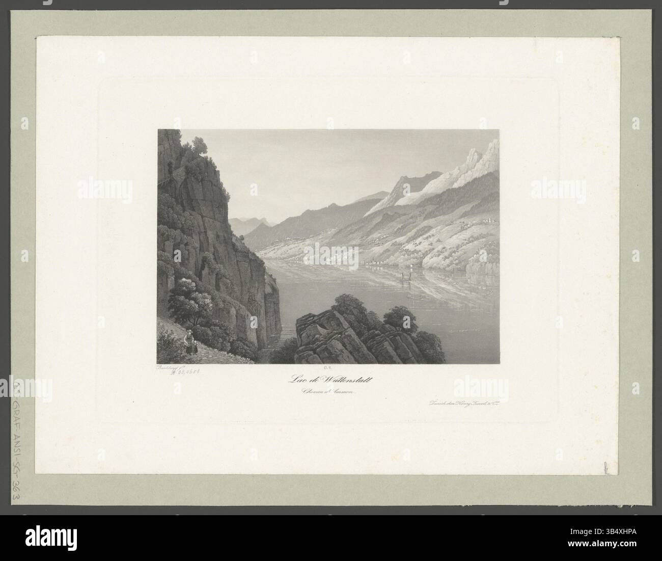 A 19th-century etching by Kaspar Burkhard, showing the scenic view of ...