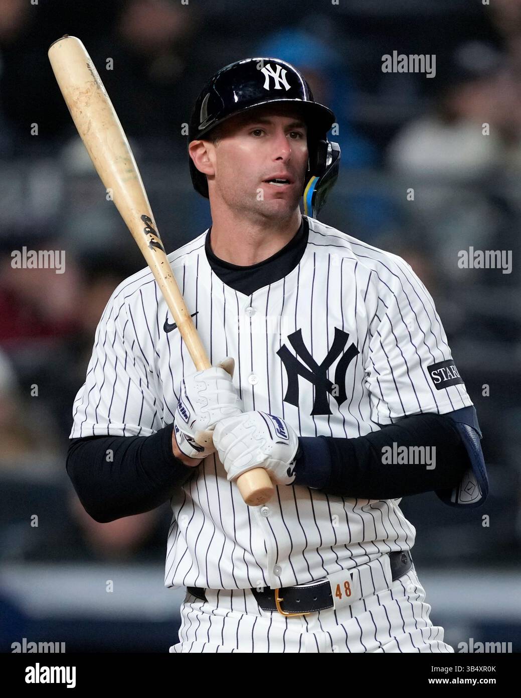 New York Yankees Paul Goldschmidt At Bat During A Baseball Game New York Yankees Paul Goldschmidt At Bat During A Baseball Game Against The Arizona Diamondbacks Wednesday April 2 2025 In New York Ap Photojulia Demaree Nikhinson 3B4XR0K