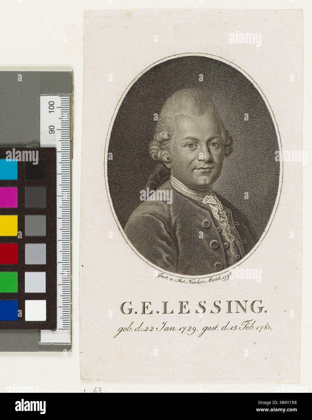 Portrait of Gotthold Ephraim Lessing, created by Anton Karcher in 1796 ...