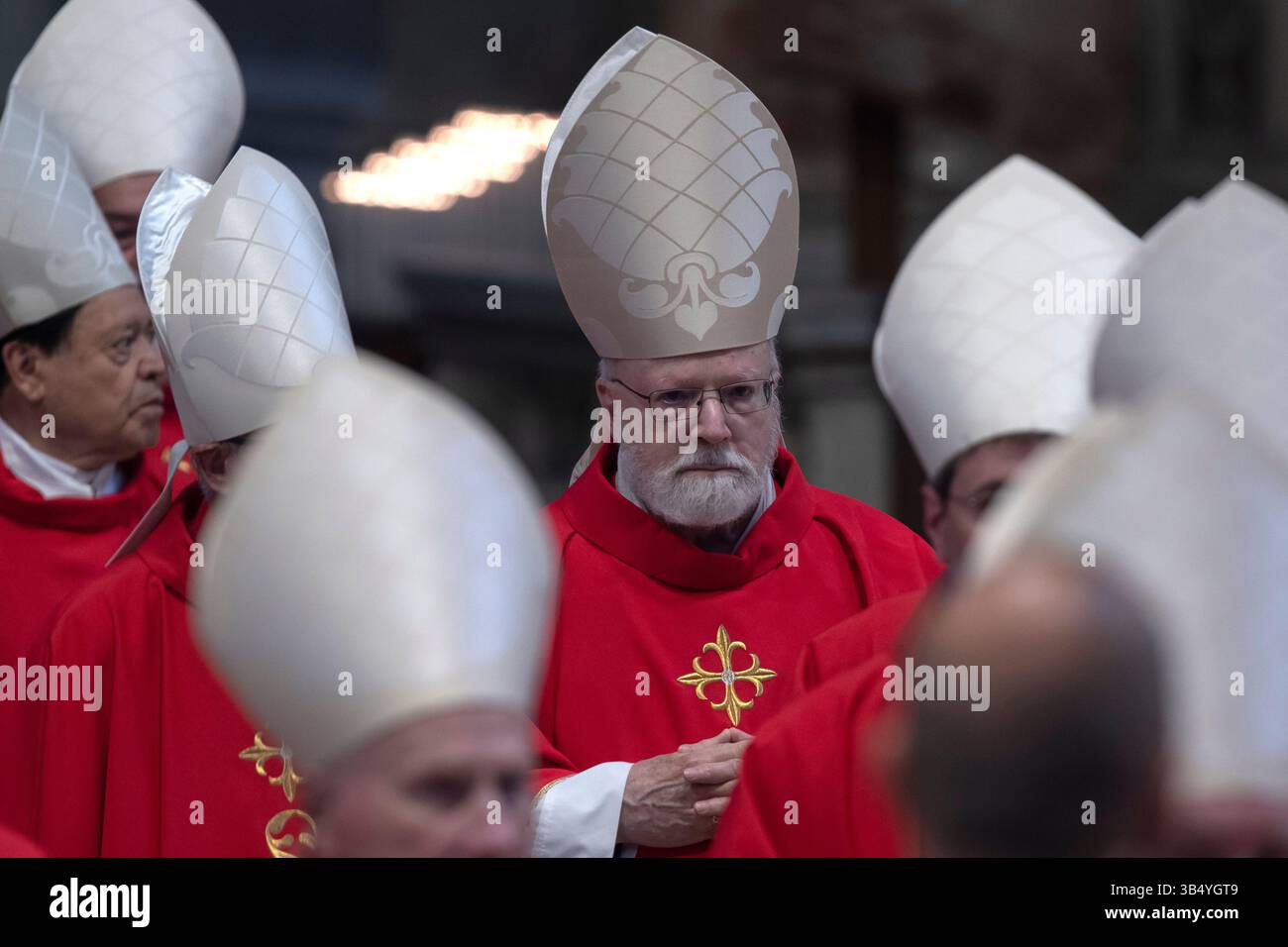 Cardinal Seán Patrick O'Malley arrives to attend mass on the fourth day ...