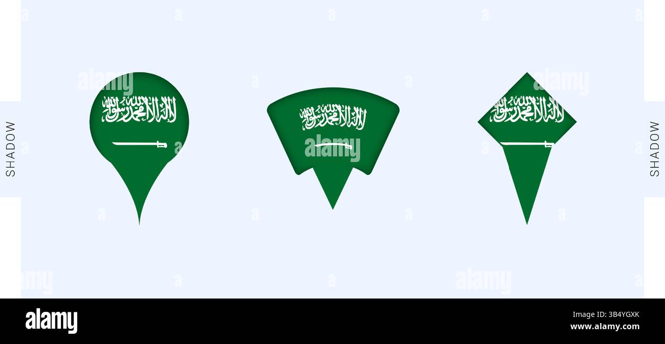 Saudi Arabia Map Markers Set Perfect For Projects Related To Saudi