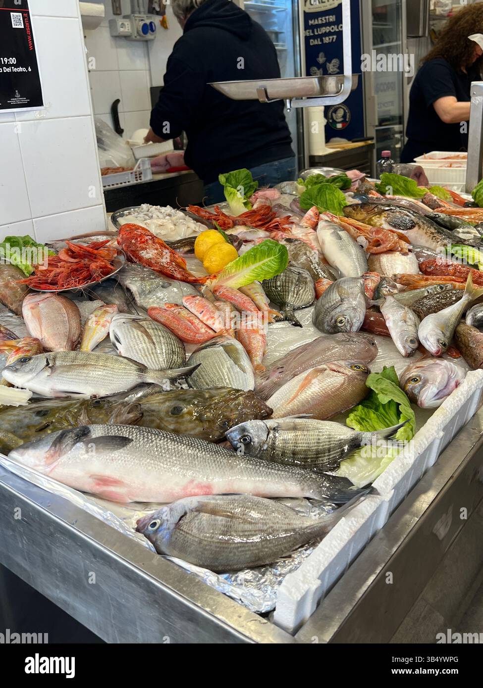Fresh fish stall, Ortigi, Syrecuse - Smartphone Captured Stock Image