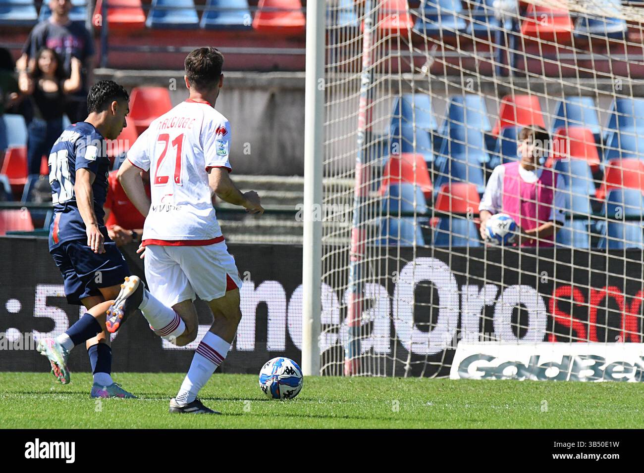 Cosenza, Italy. 01st May, 2025. Andrea Rizzo Pinna ( Cosenza) in action ...