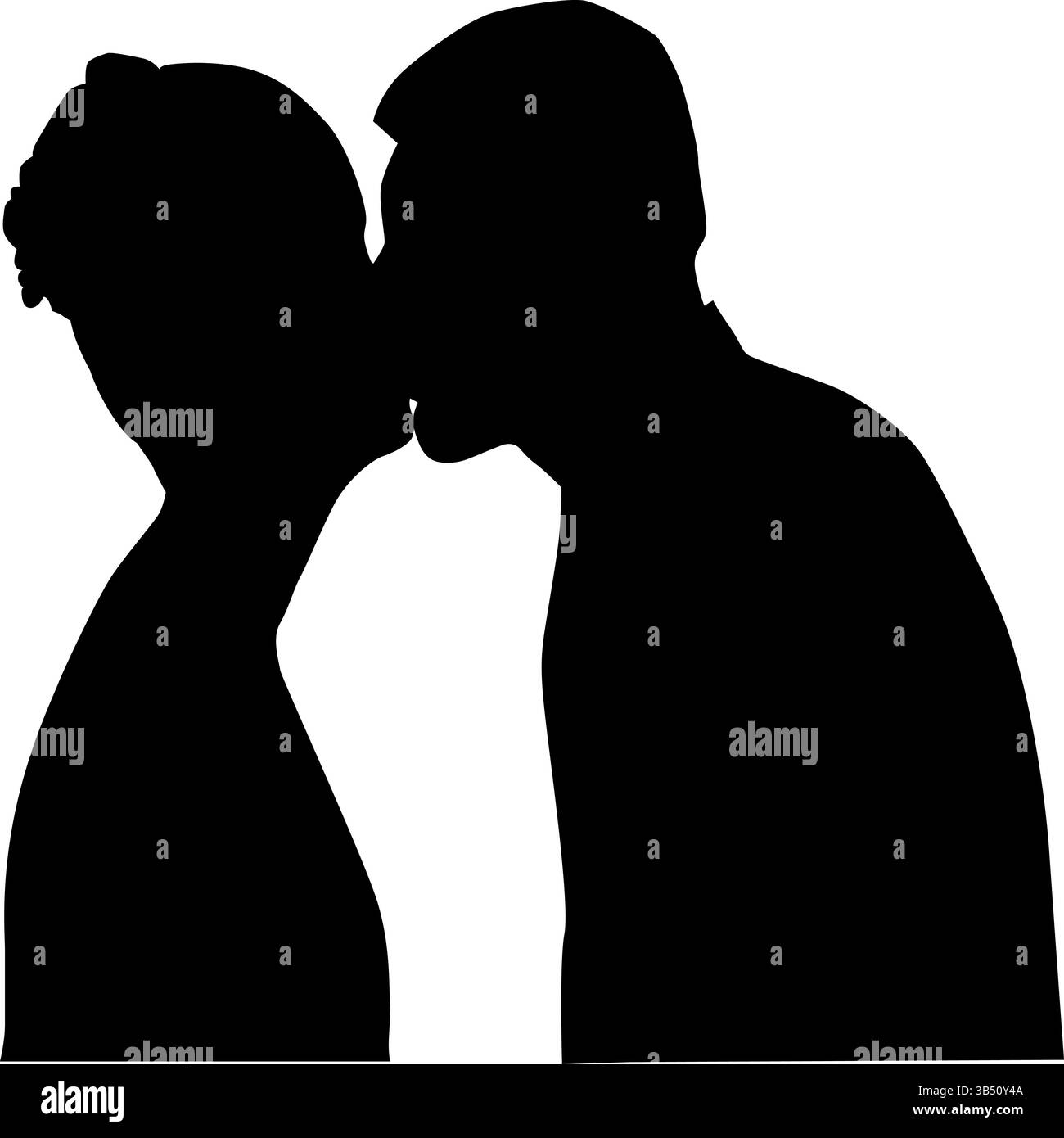 Couple Black Silhouette Vector Illustration Stock Vector Image & Art ...