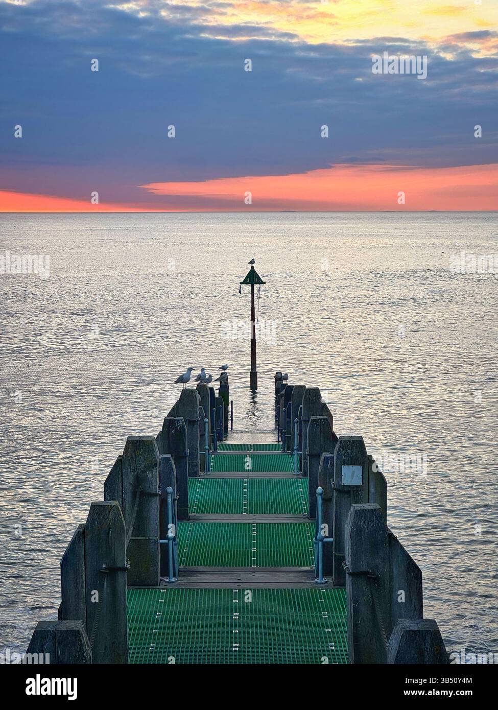 Aberystwyth beach jetty, Ceredigion, West Wales. - Smartphone Captured Stock Image