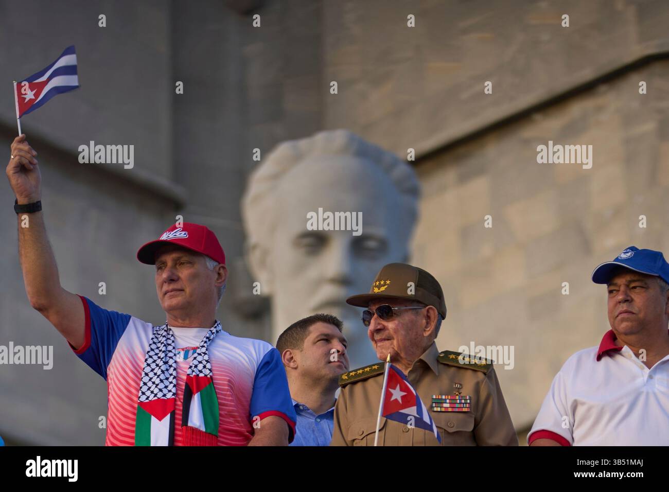 Cuba's President Miguel Diaz-Canel, from left, Raul Castro and ...