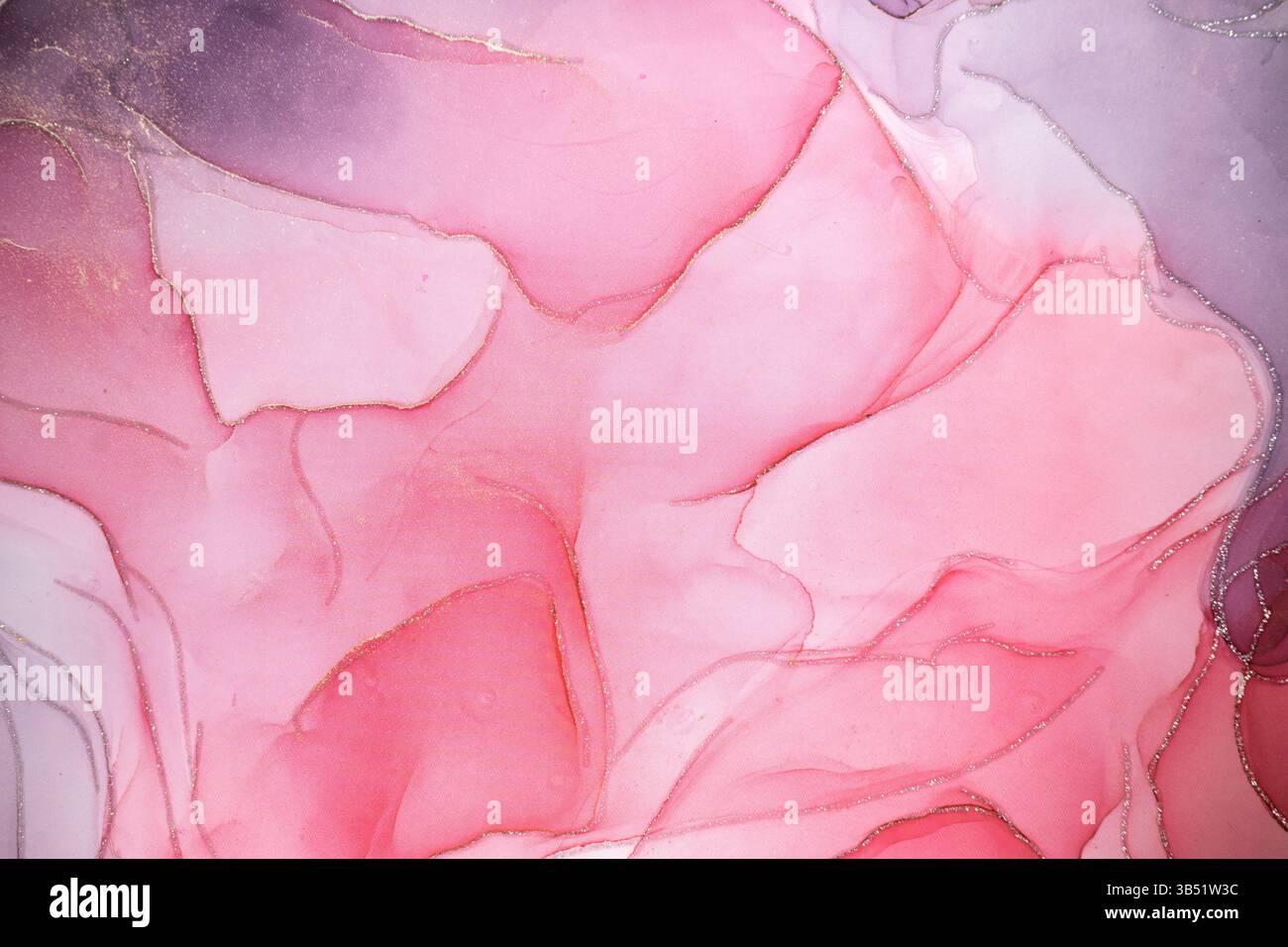 Romantic pink marble surface with glitter effect. Modern abstract stone background. Stock Photo