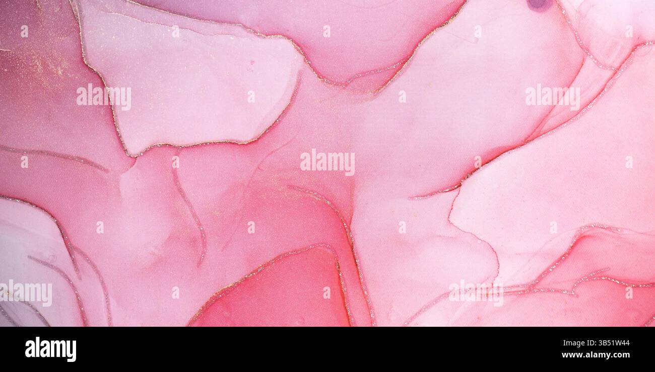 Romantic pink marble surface with glitter effect. Modern abstract stone background. Stock Photo