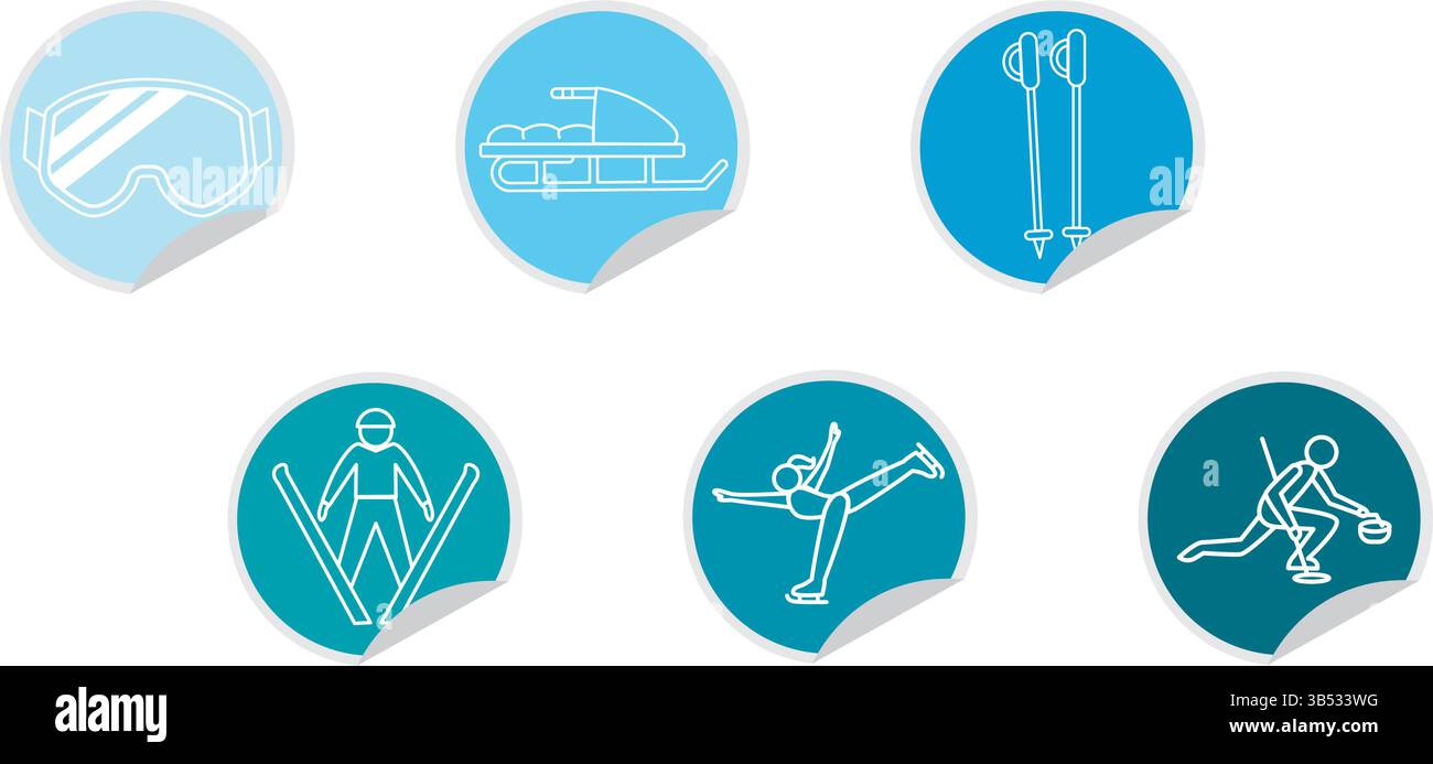 Winter sports icons pack.Vector illustration Stock Vector Image & Art ...