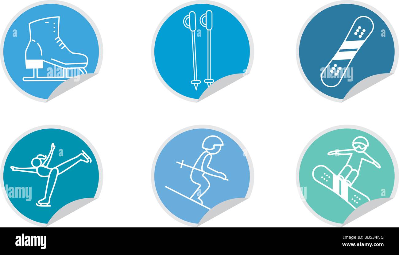 Winter sports icons pack.Vector illustration Stock Vector Image & Art ...