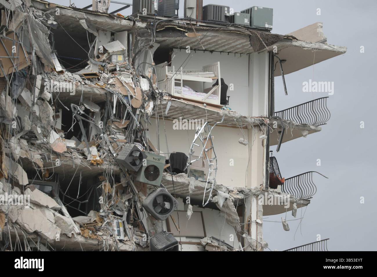 June 25, 2021: Part of the 12-story oceanfront Champlain Towers South ...