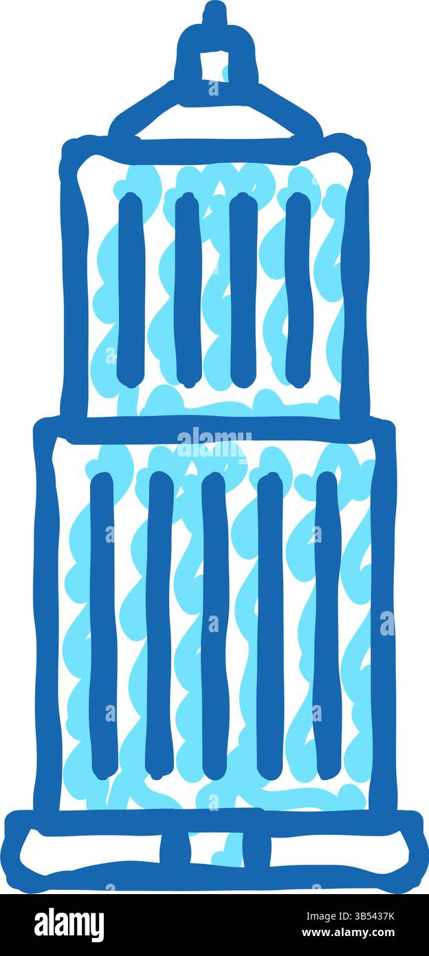 skyscraper business center building icon doodle illustration Stock ...