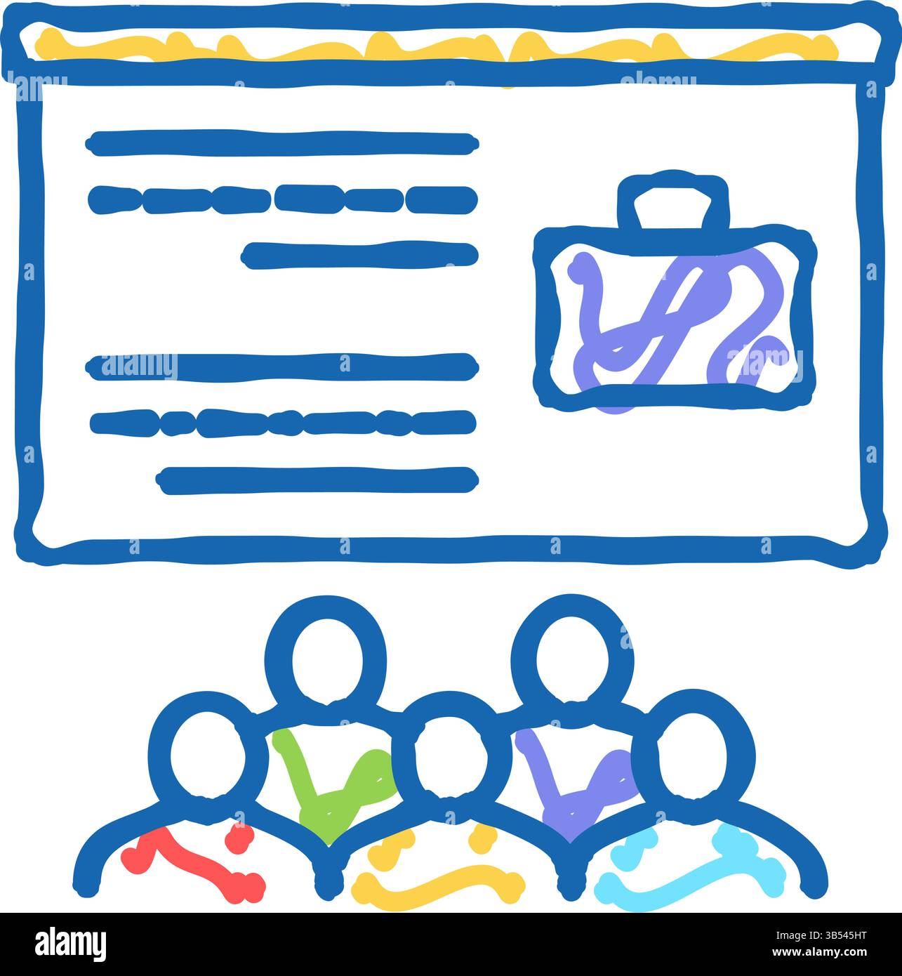 business conference meeting icon doodle illustration Stock Vector Image ...