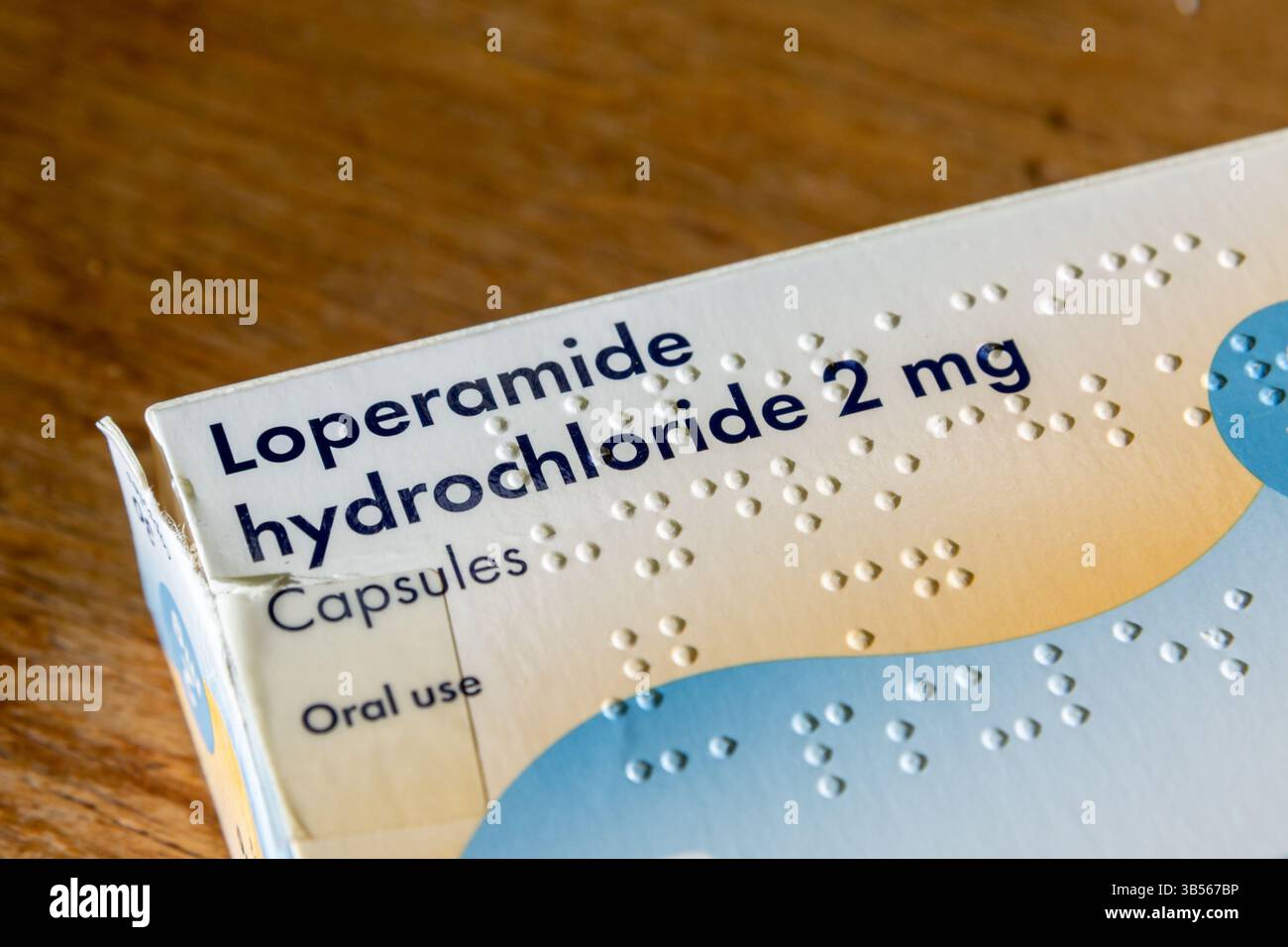 Loperamide hydrchloride anti diarrhoea drug packet Stock Photo