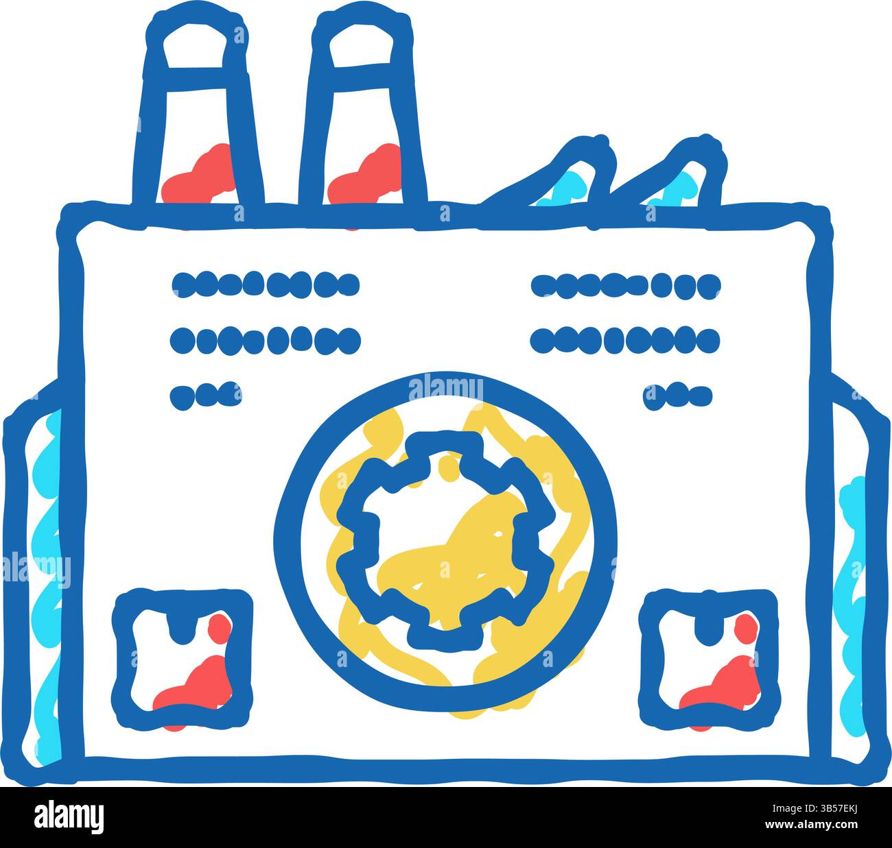 industrial plant building icon doodle illustration Stock Vector Image ...