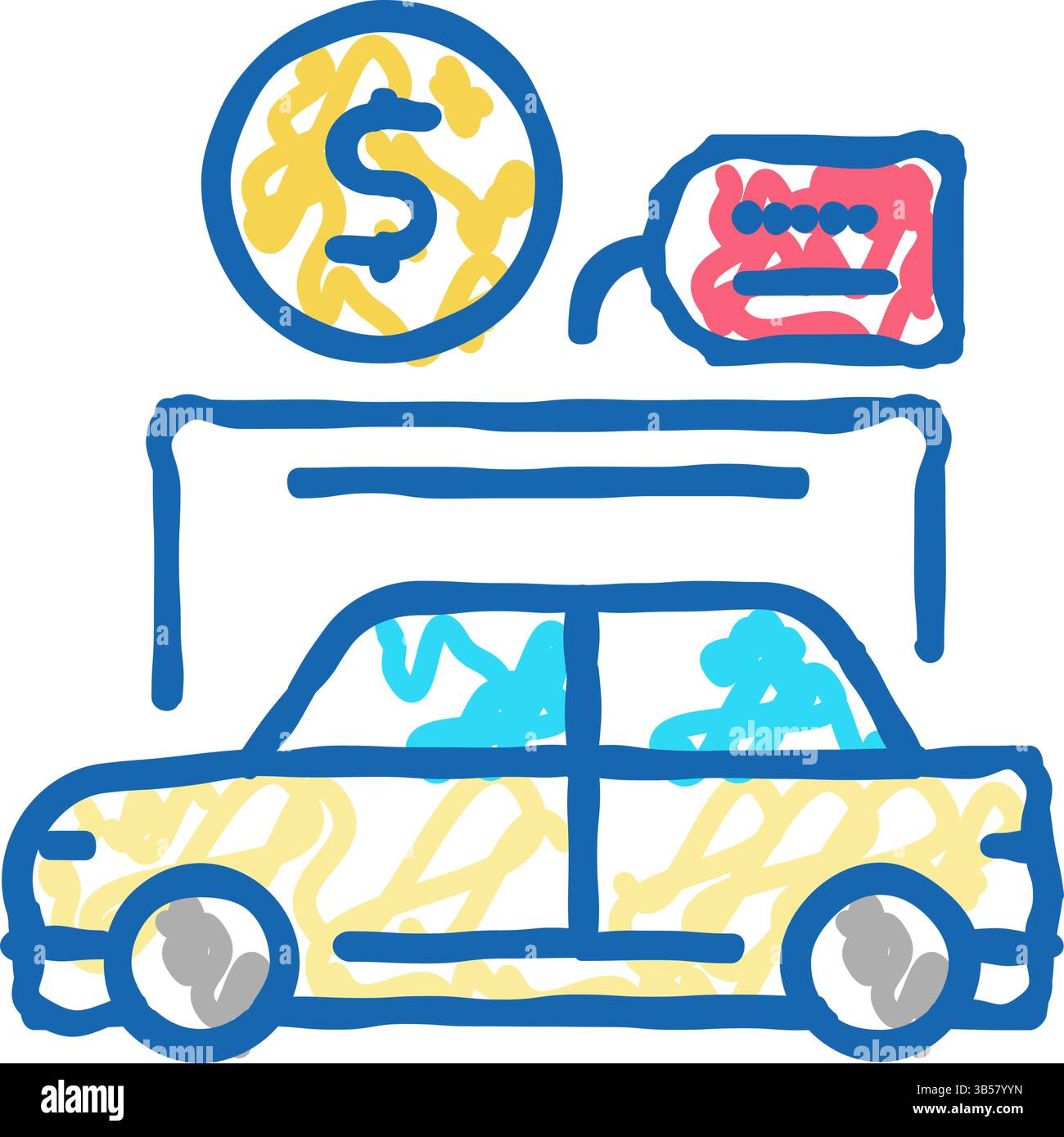 car rental icon doodle illustration sign Stock Vector Image & Art - Alamy