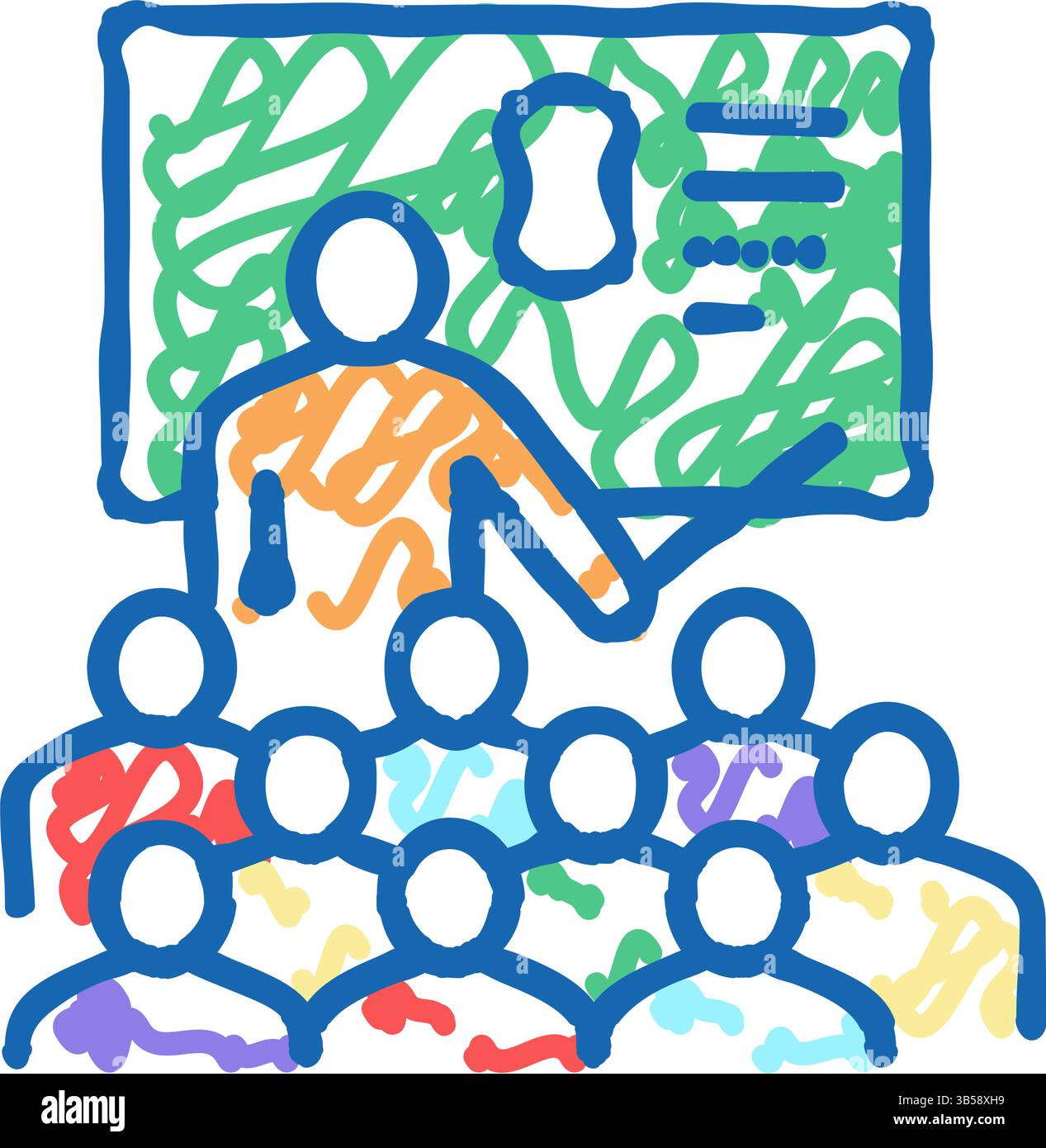 teacher educational lesson icon doodle illustration Stock Vector Image ...