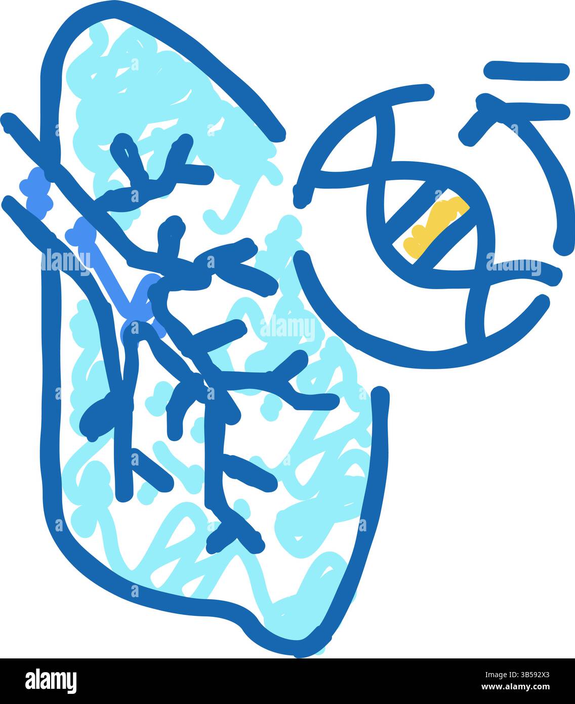 cystic fibrosis respiratory disease icon doodle illustration Stock ...