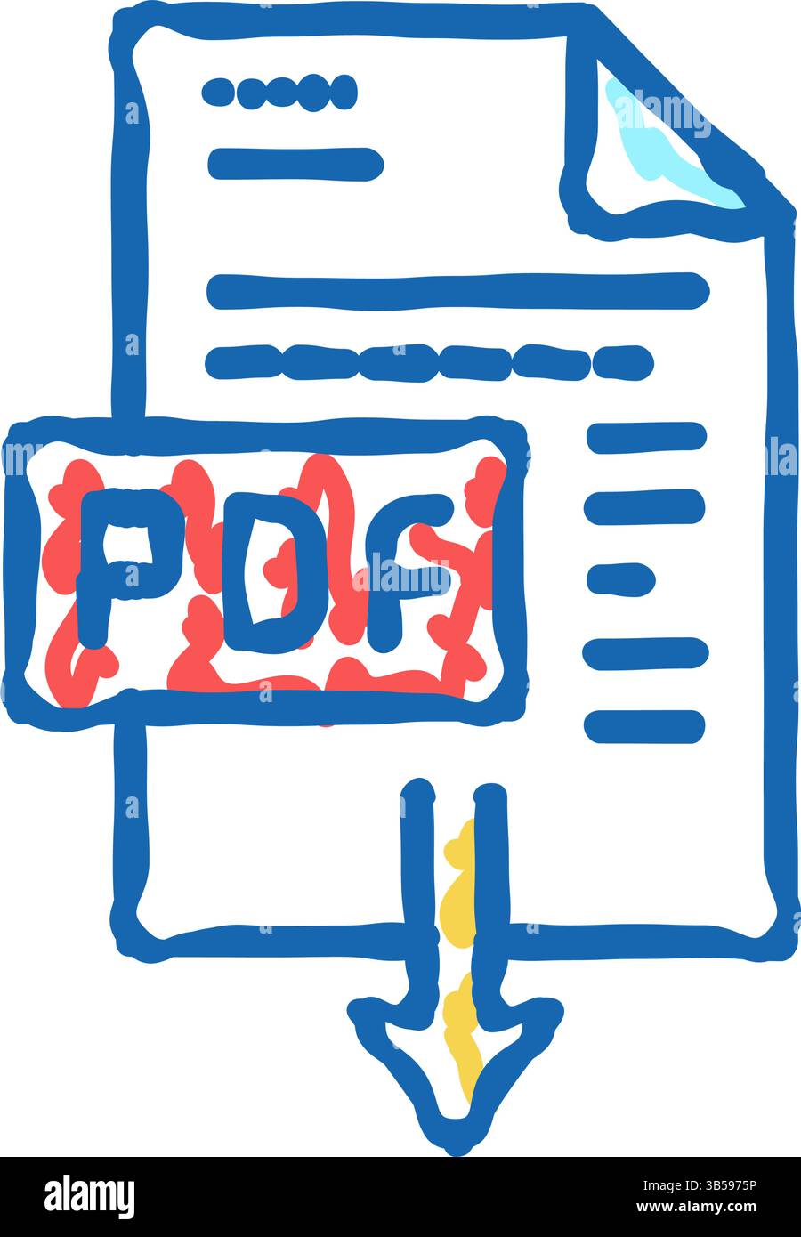 download pdf file icon doodle illustration Stock Vector Image & Art - Alamy