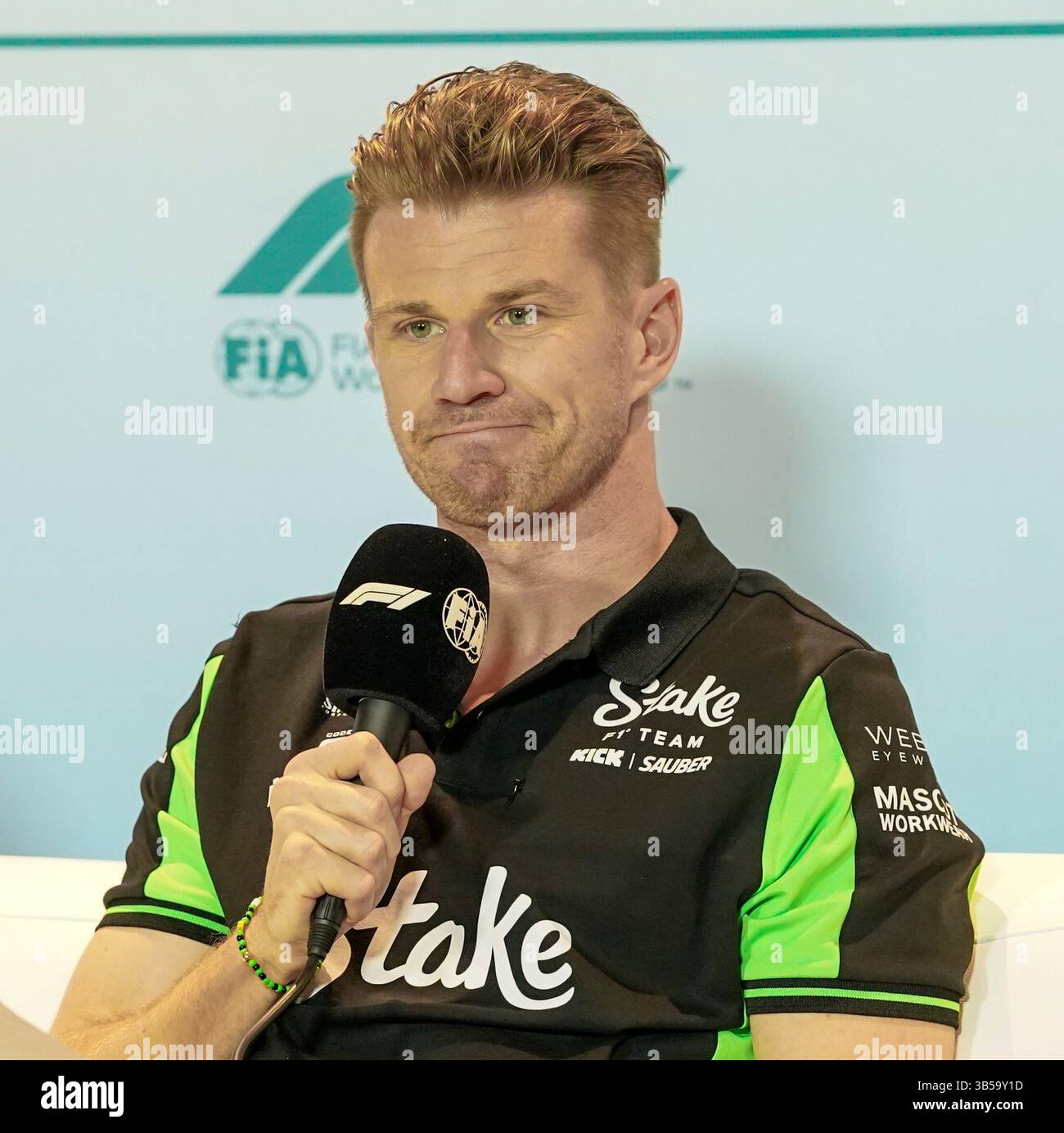 Stake F1 Team Nico Hulkenberg Baseballcap 2025 - Offizielle Fahrerkappe Schwarz/Grün Verstellbar