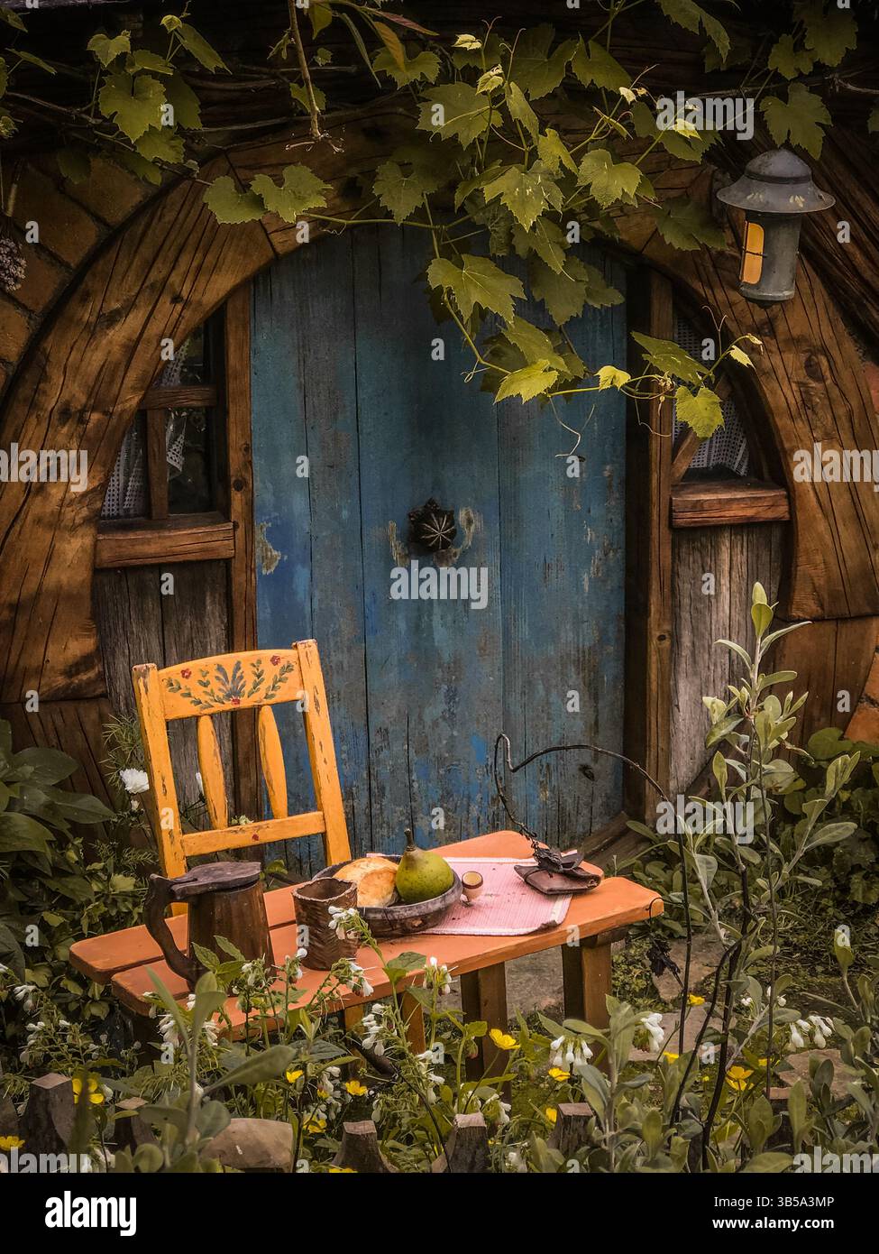 Hobbiton tour of the genuine film location and sets for the Lord of The Rings films in New Zealand Aotearoa Stock Photo