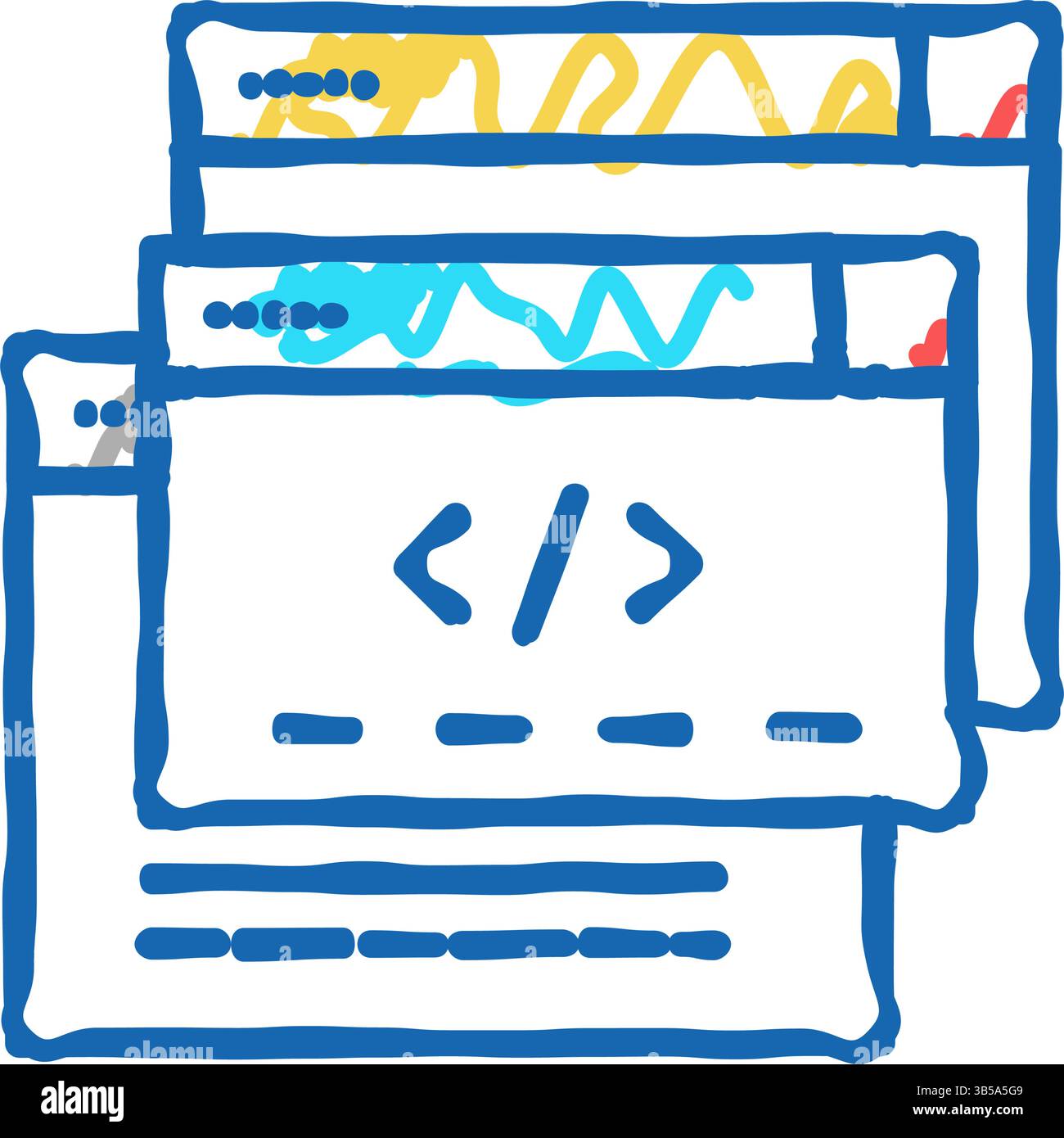 Software code icon doodle Stock Vector Images - Alamy