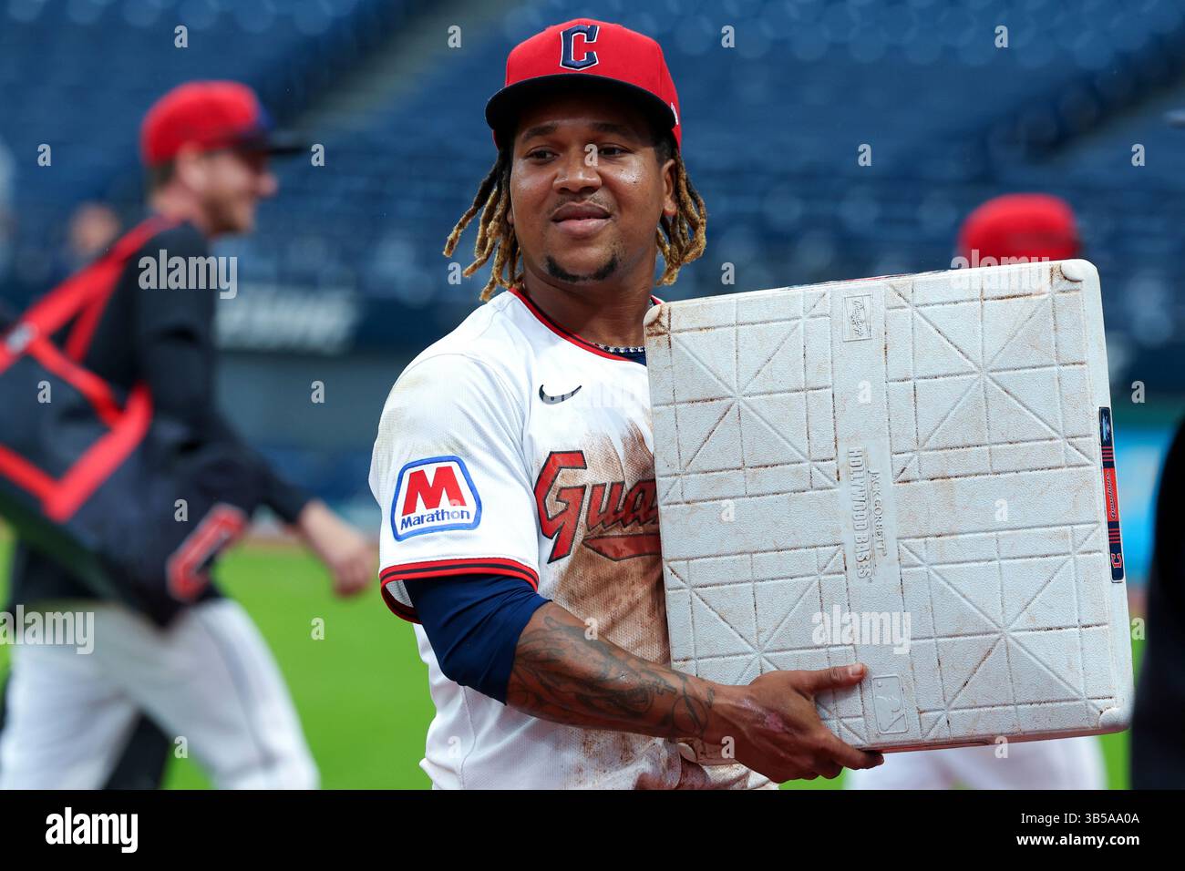 CLEVELAND, OH - MAY 01: Cleveland Guardians designated hitter Jose ...