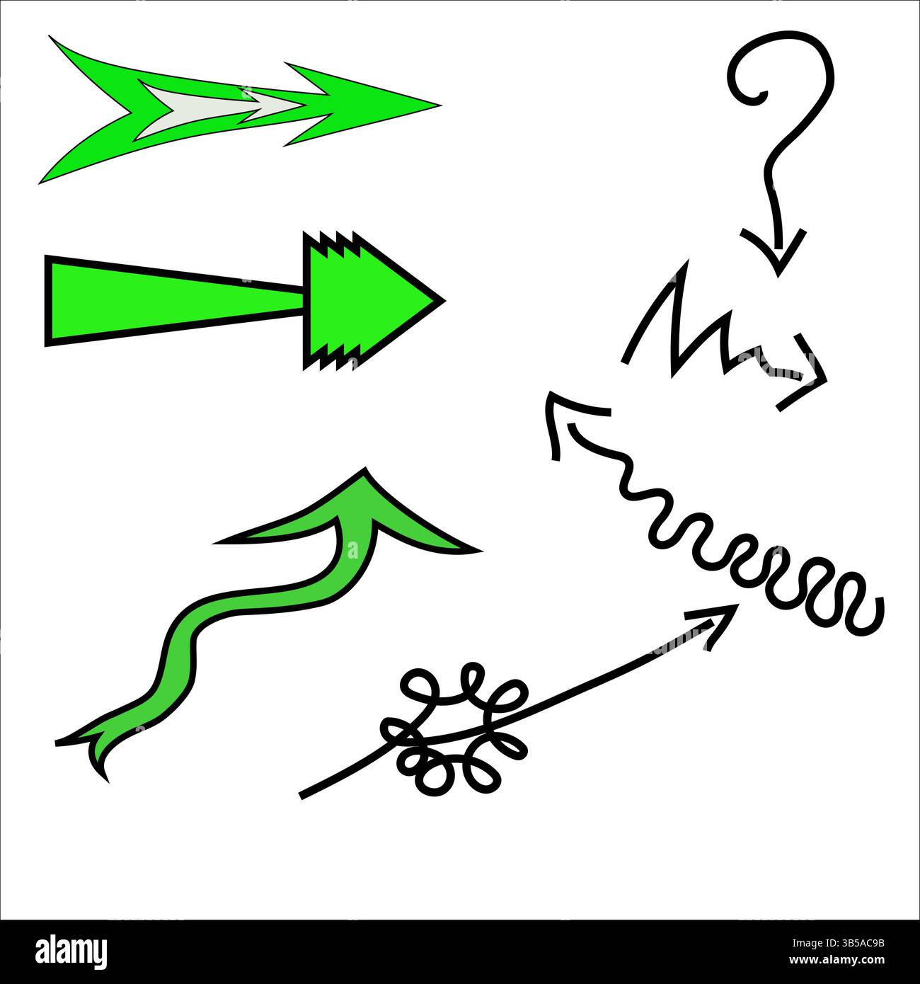 Arrow sketch icons. Direction vector figures. Creative pointing shapes ...