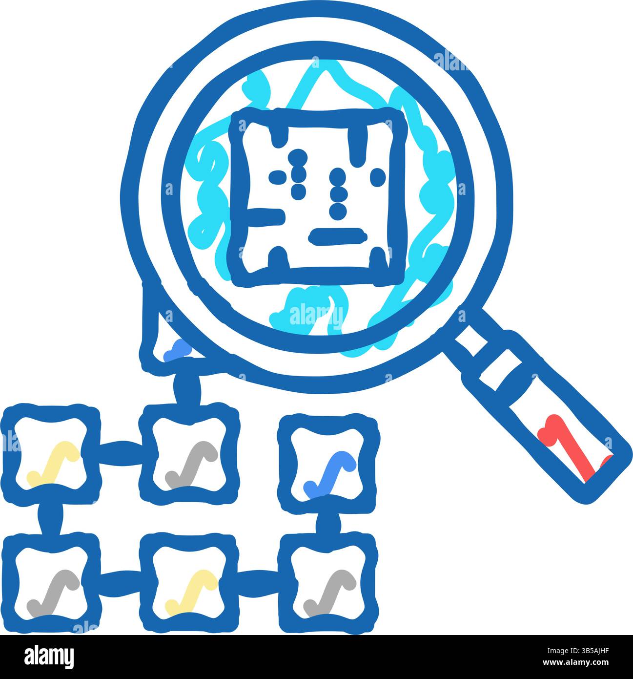 research neural network icon doodle illustration Stock Vector Image ...