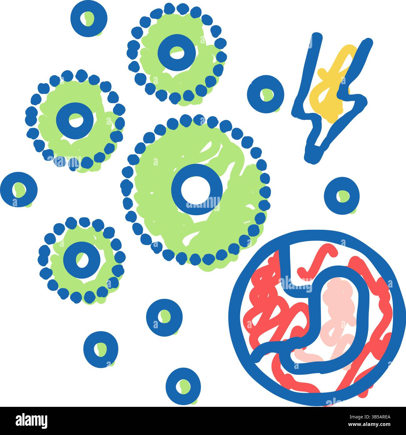 infection digestion system icon doodle illustration Stock Vector Image ...
