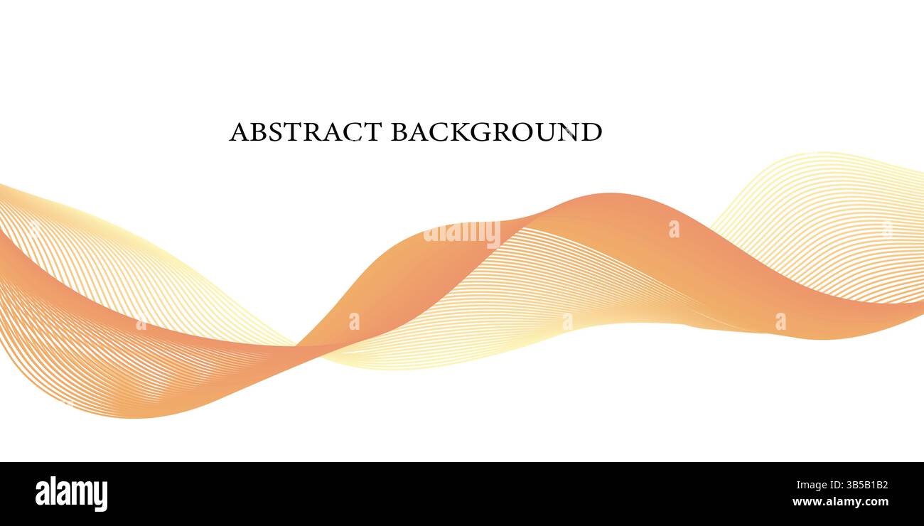 Abstract Orange Wave Background with Smooth Curves and White Space ...
