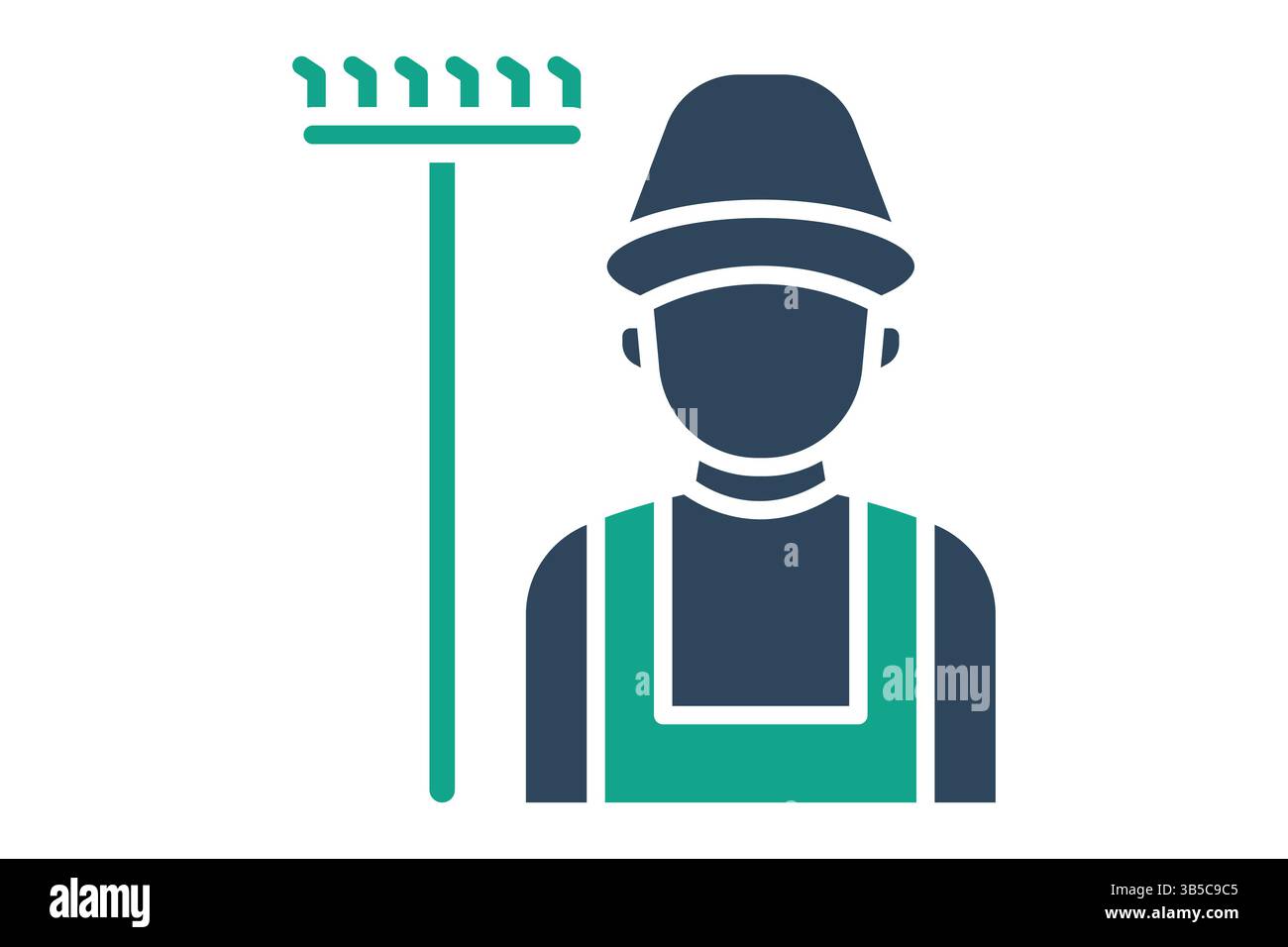 Farmer icon. solid icon style. icon related to human. agriculture elements vector illustration Stock Vector