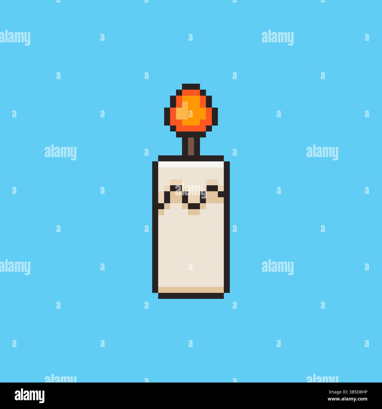 Pixel art Candle with Flame game asset design Stock Vector Image & Art ...