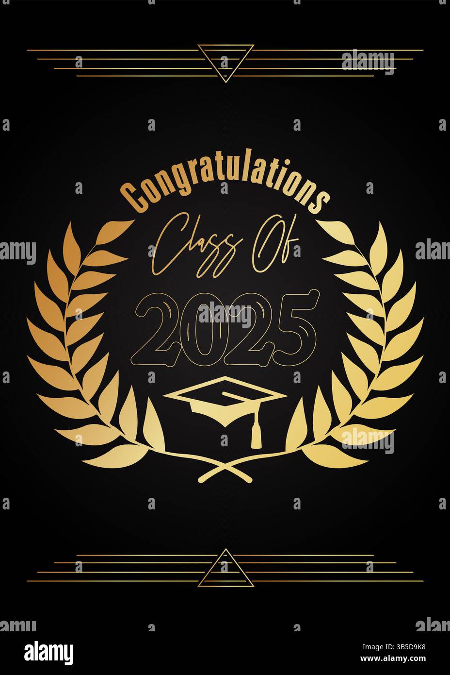 Class of 2025 Graduation design template. Vintage party invitation ...