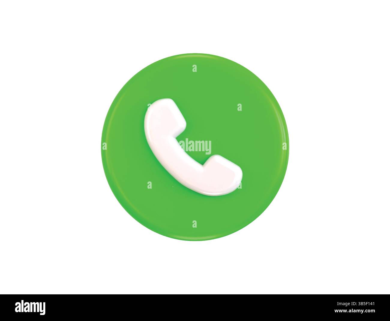 3d telephone button accept call icon realistic mobile symbol Stock ...