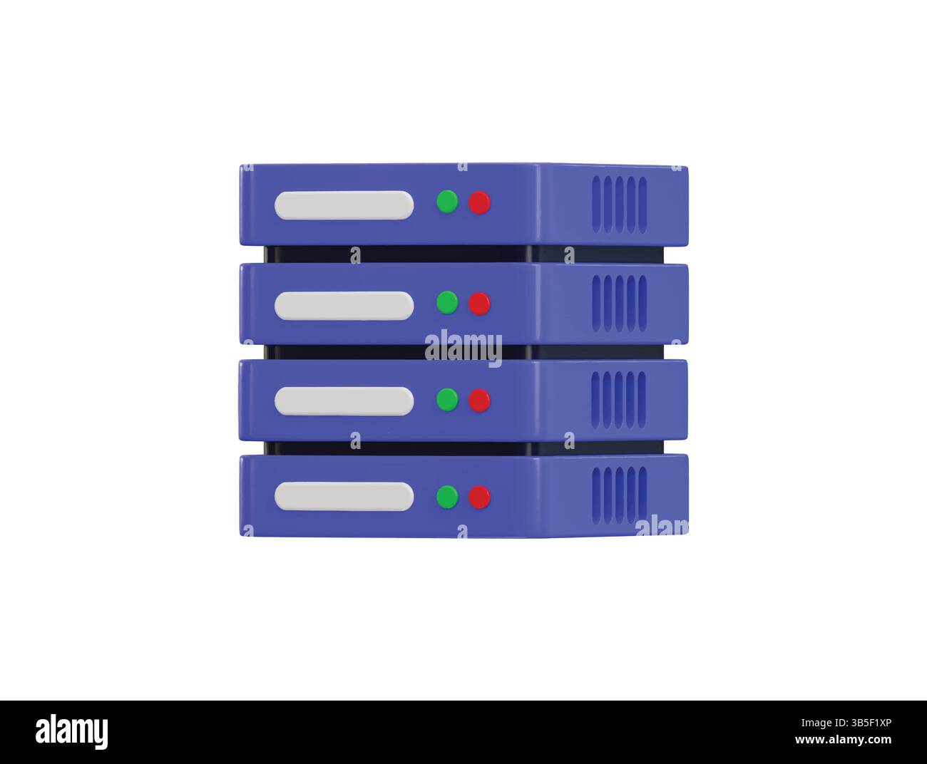Data center, server 3D icon. Server, Data, Web Hosting, cloud storage icon 3d render Stock Vector