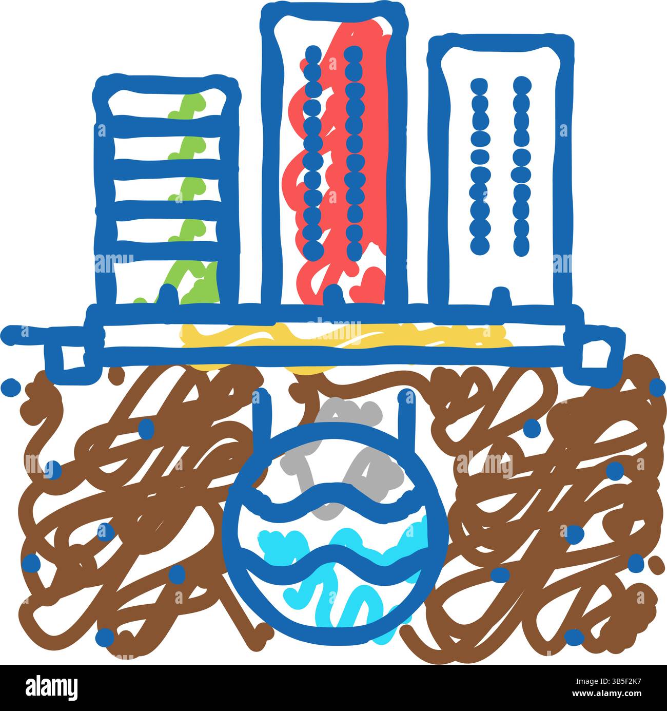urban drainage system icon doodle illustration Stock Vector Image & Art ...