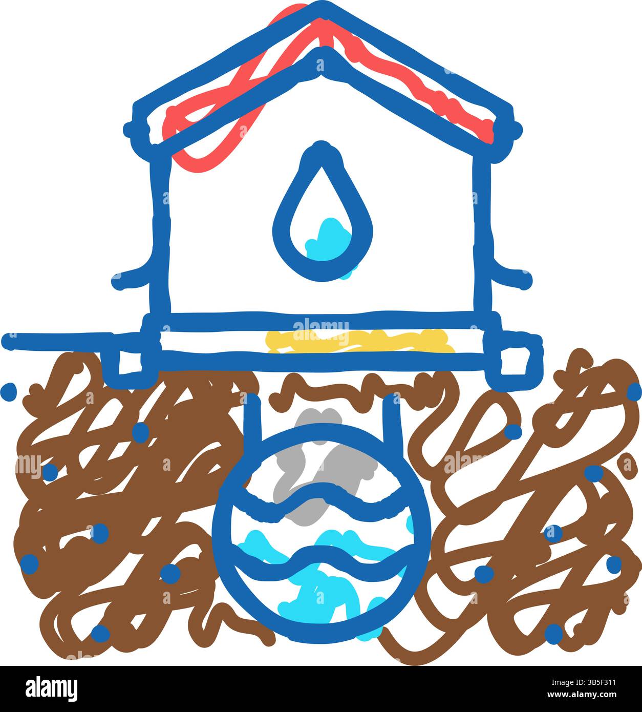 house drainage system icon doodle illustration Stock Vector Image & Art ...