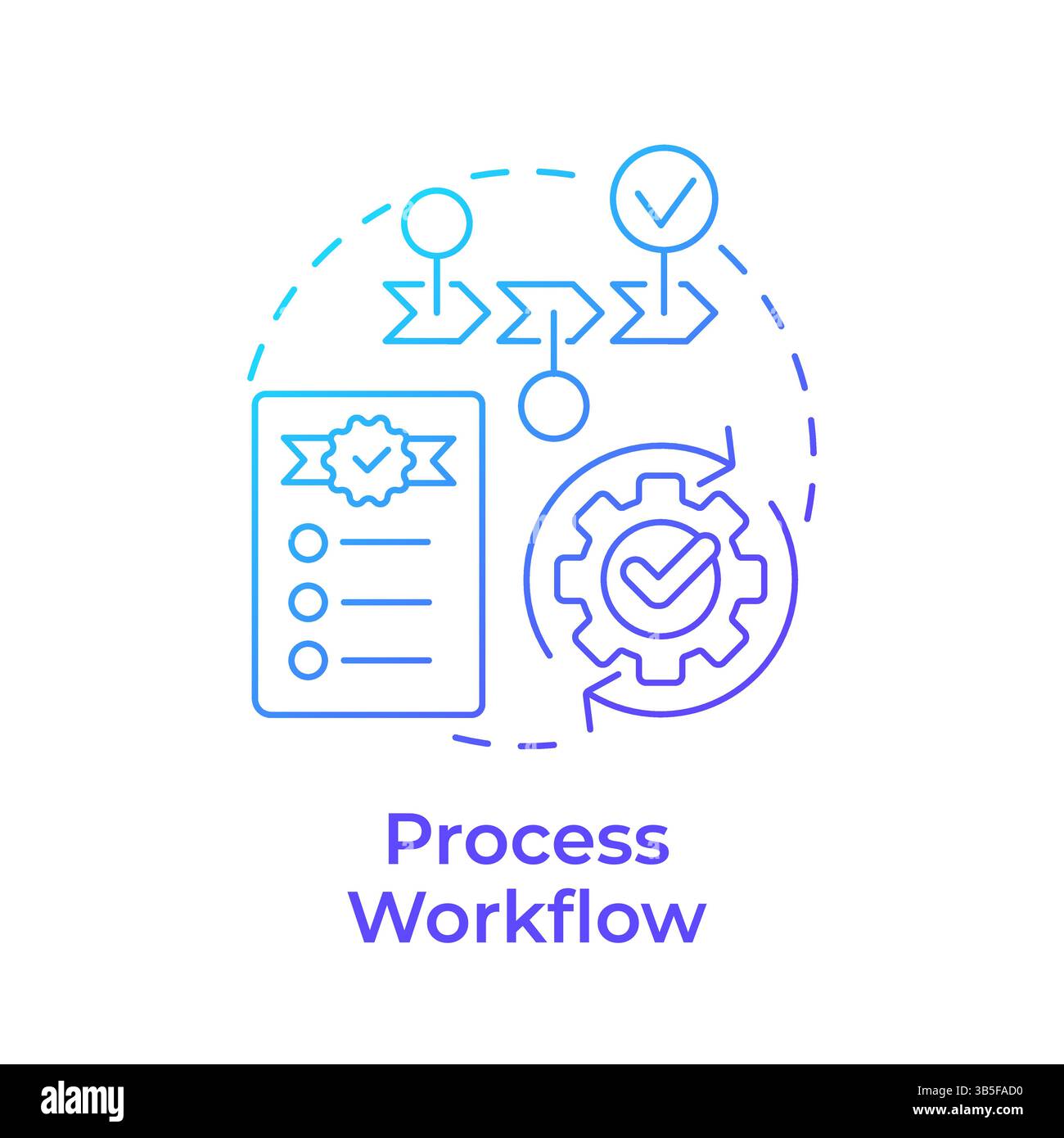 Process workflow blue gradient concept icon Stock Vector