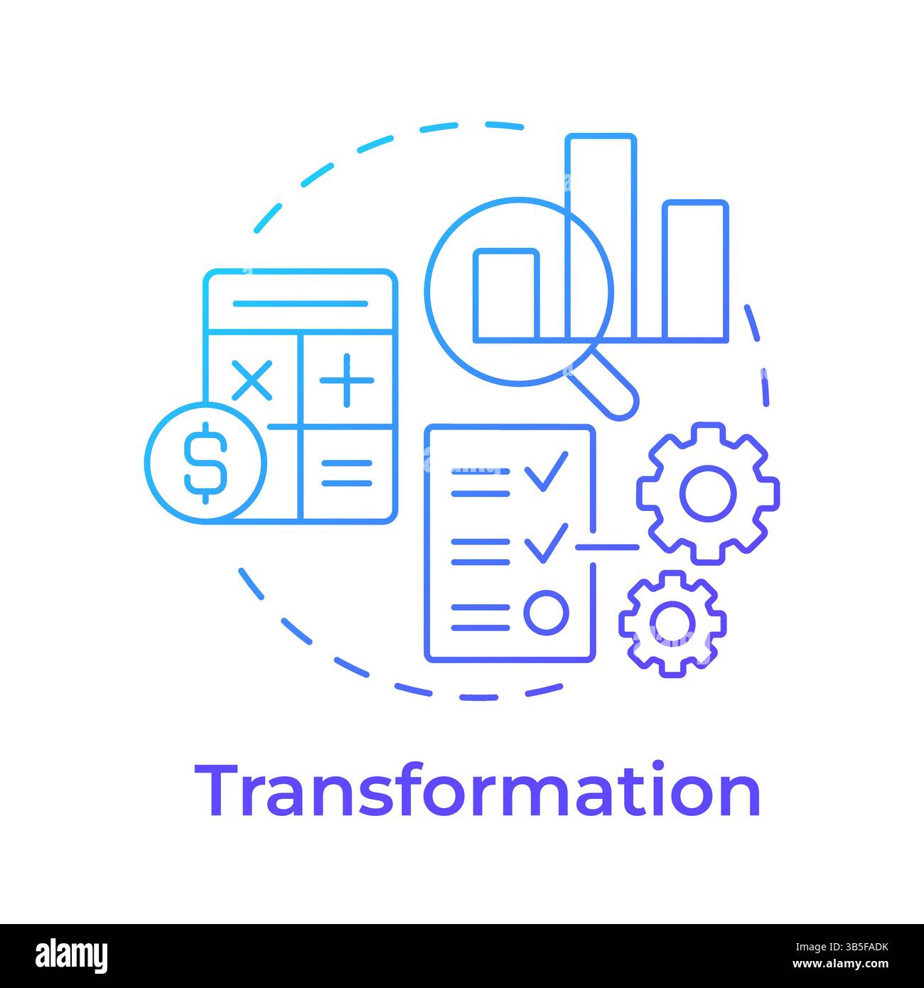 Transformation blue gradient concept icon Stock Vector Image & Art - Alamy