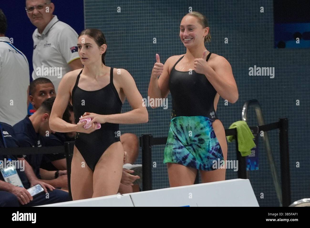 Australia's Maddison Keeney and Alysha Koloi react after completing ...